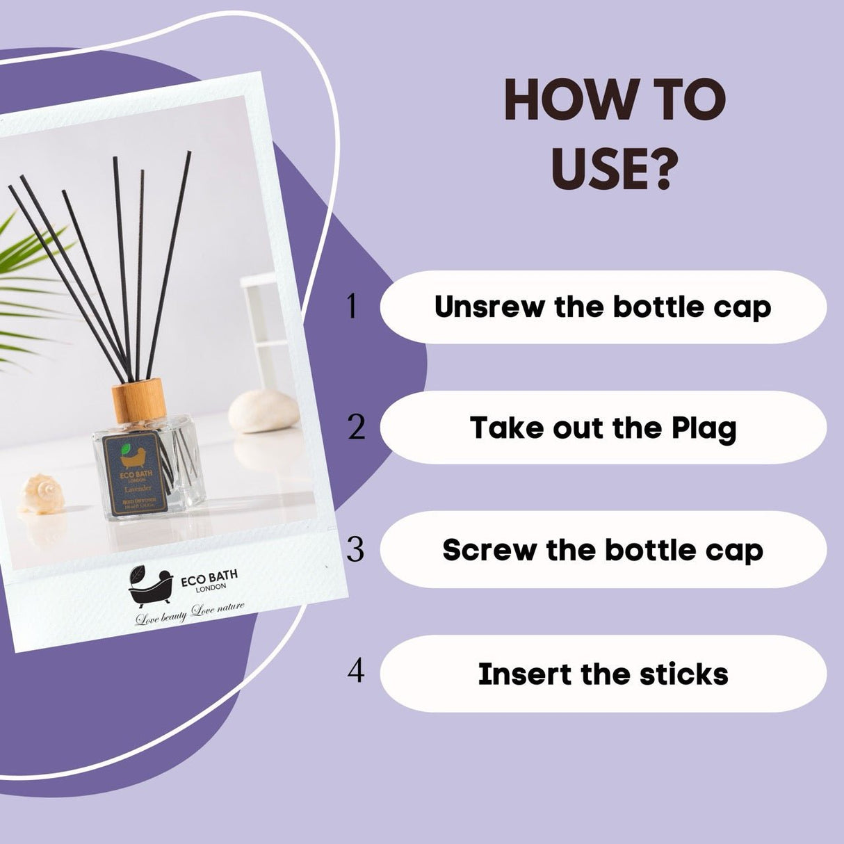 Eco Bath London French Lavender Reed Diffuser