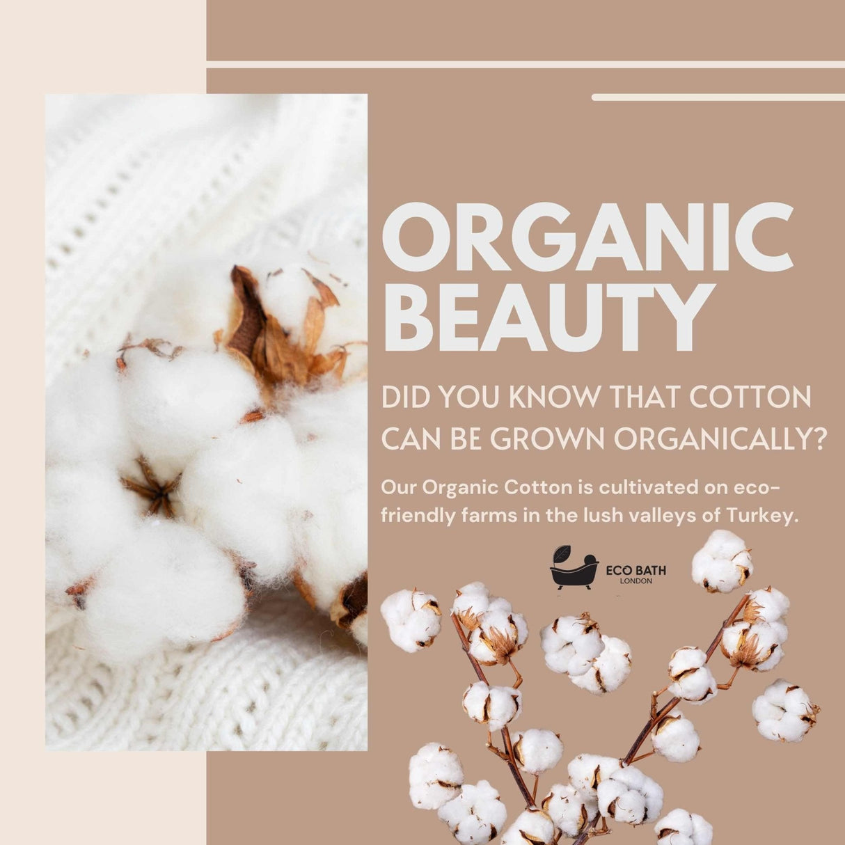 Eco Bath London Organic Cotton Muslin Face Cloths (Pack of 6)