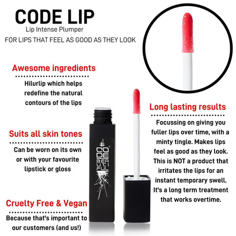 CODE LIP Lip Intense Plumper - Hyaluronic Acid Lip Plumper for Fuller Lips - CODE Beautiful